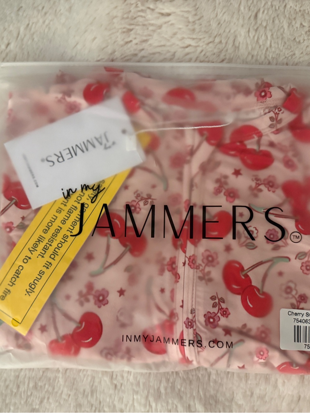 In My Jammers Cherry Sweet zippy